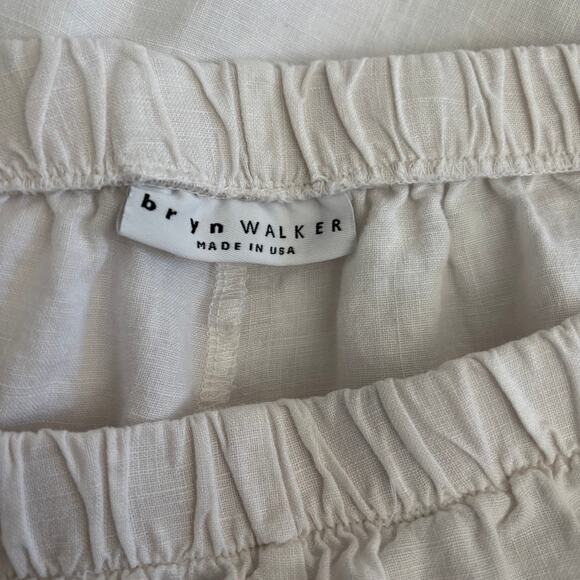 Bryn Walker White Capri Linen Pants Size Medium - Picture 7 of 14
